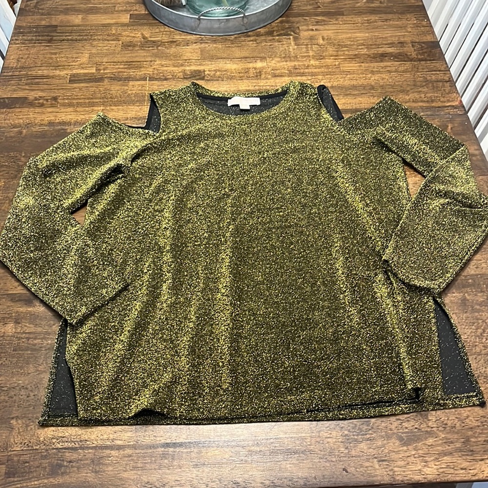 Michael Kors - Gold Sparkly Top with exposed shoulders